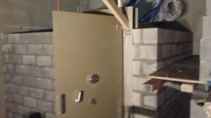 Vault Door installation with combination push button lock