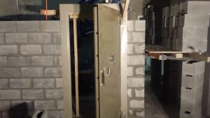 Vault Door installation Besser block